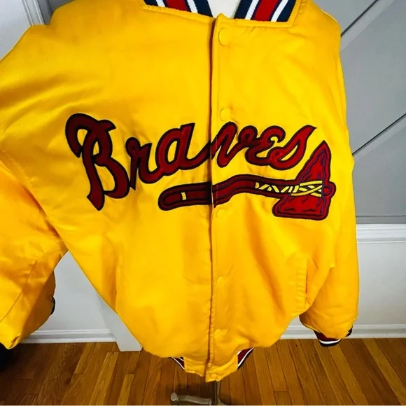 Authentic Vintage Starter Atlanta Braves Jacket Bomber MLB Baseball Size 4XL - Picture 2 of 7